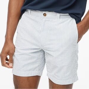 J. Crew Factory 7” Seersucker Flex Chino Short NWT
